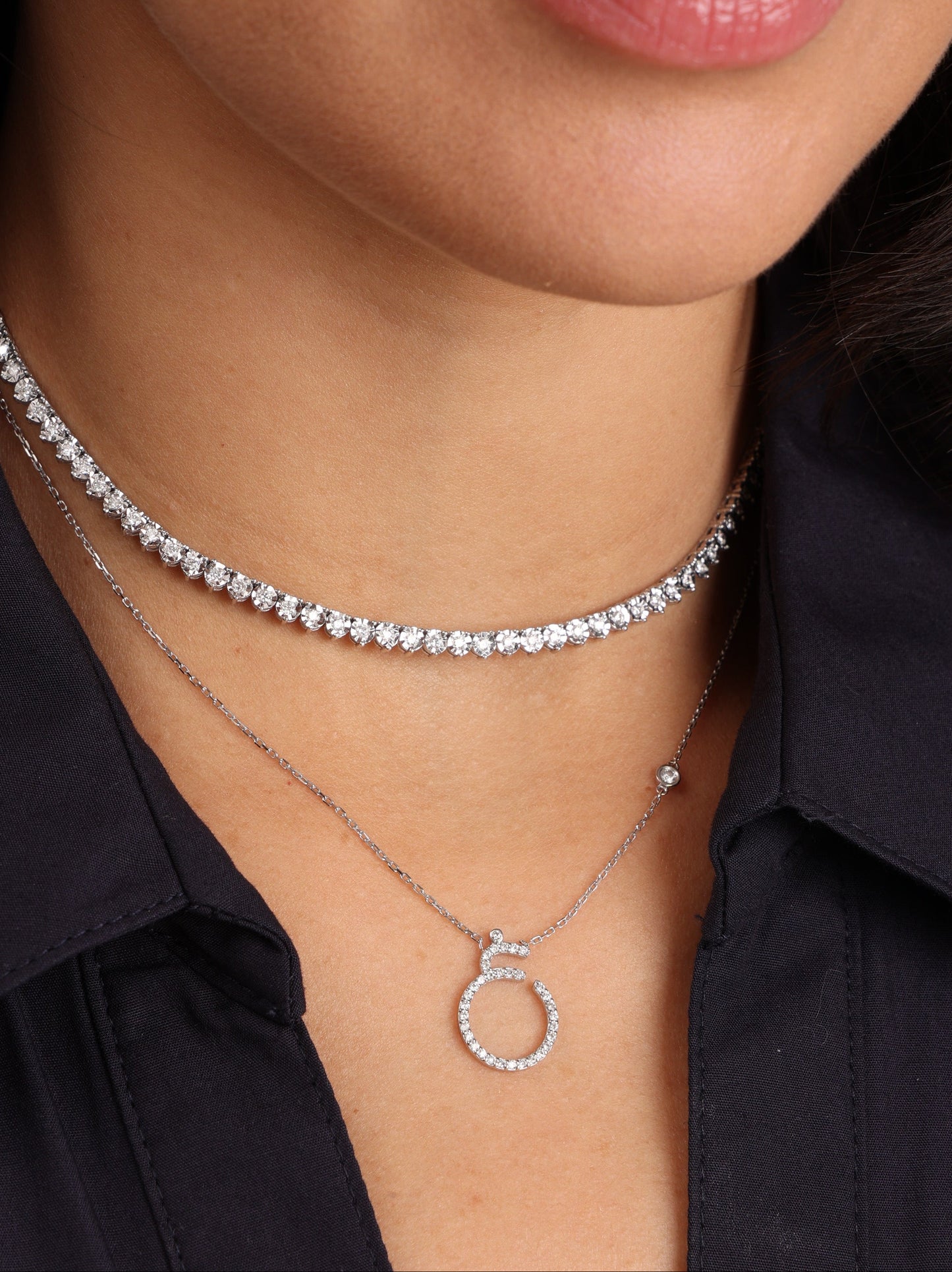 customize your diamond letter necklace