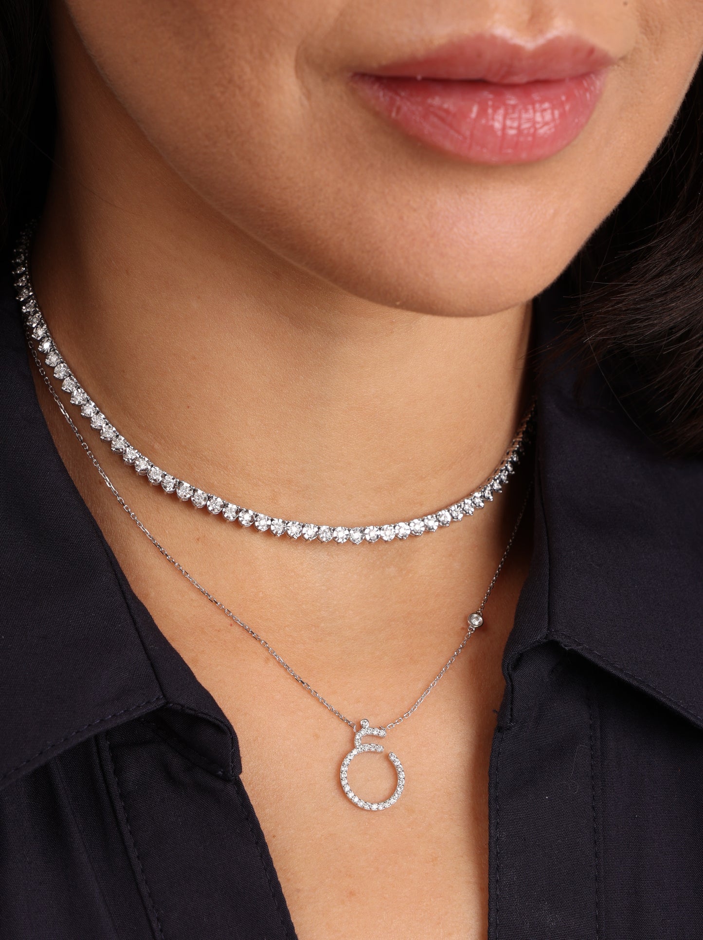 customize your diamond letter necklace