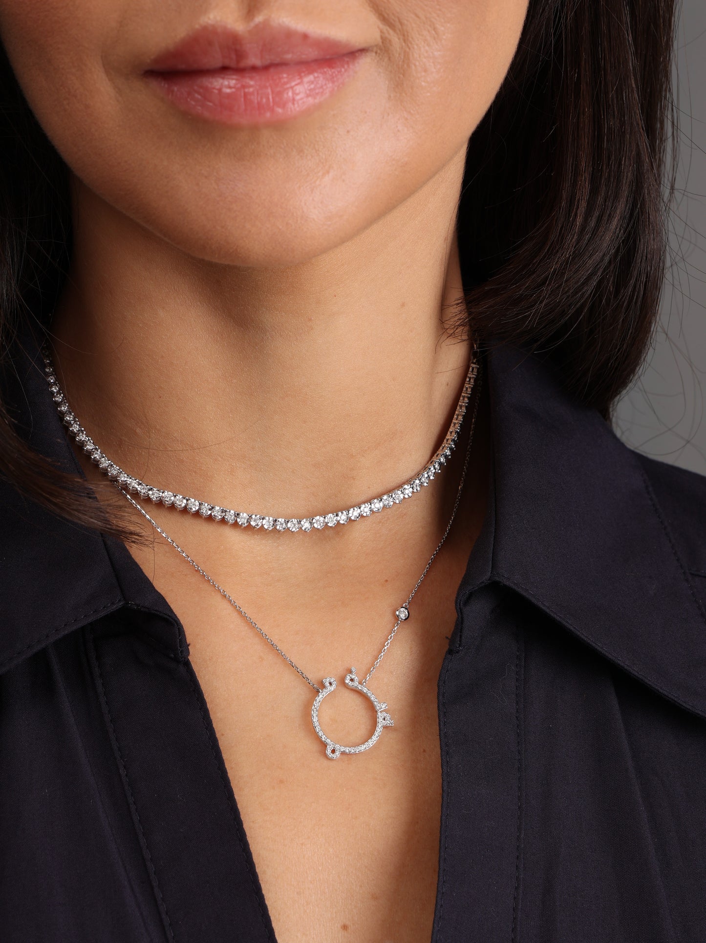 Personalized diamond name necklace