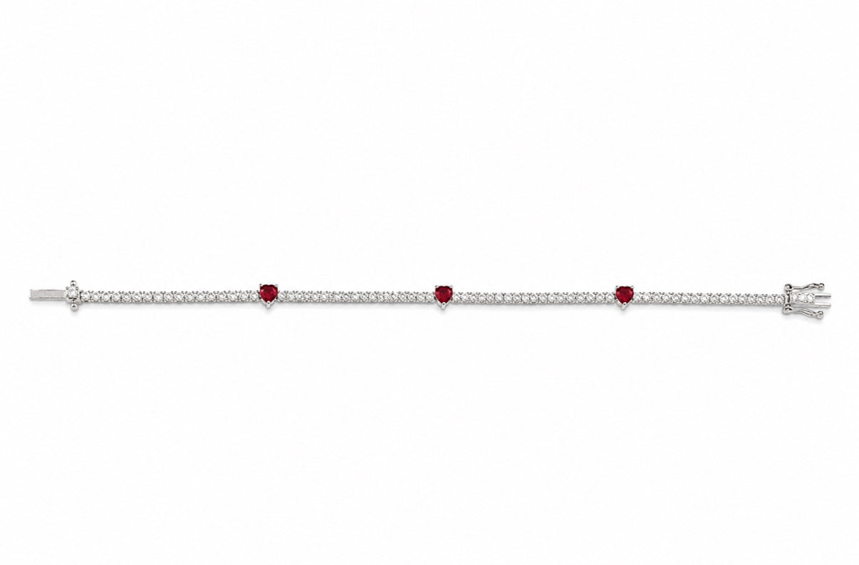 Ruby Hearts Bracelet