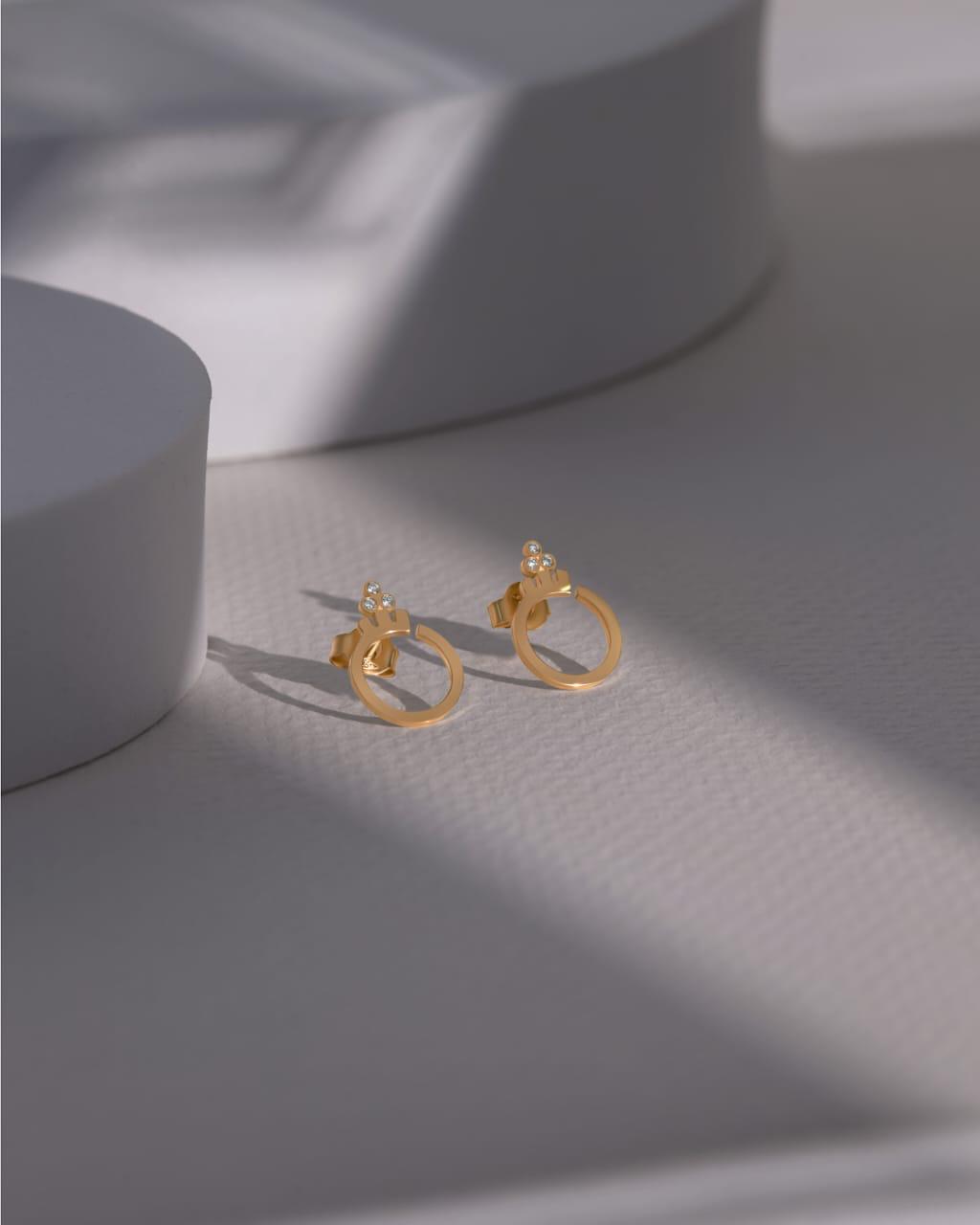 letter earring with diamonds